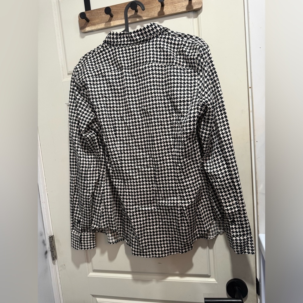 Ralph Lauren Black and White Houndstooth Blouse - Picture 3 of 5